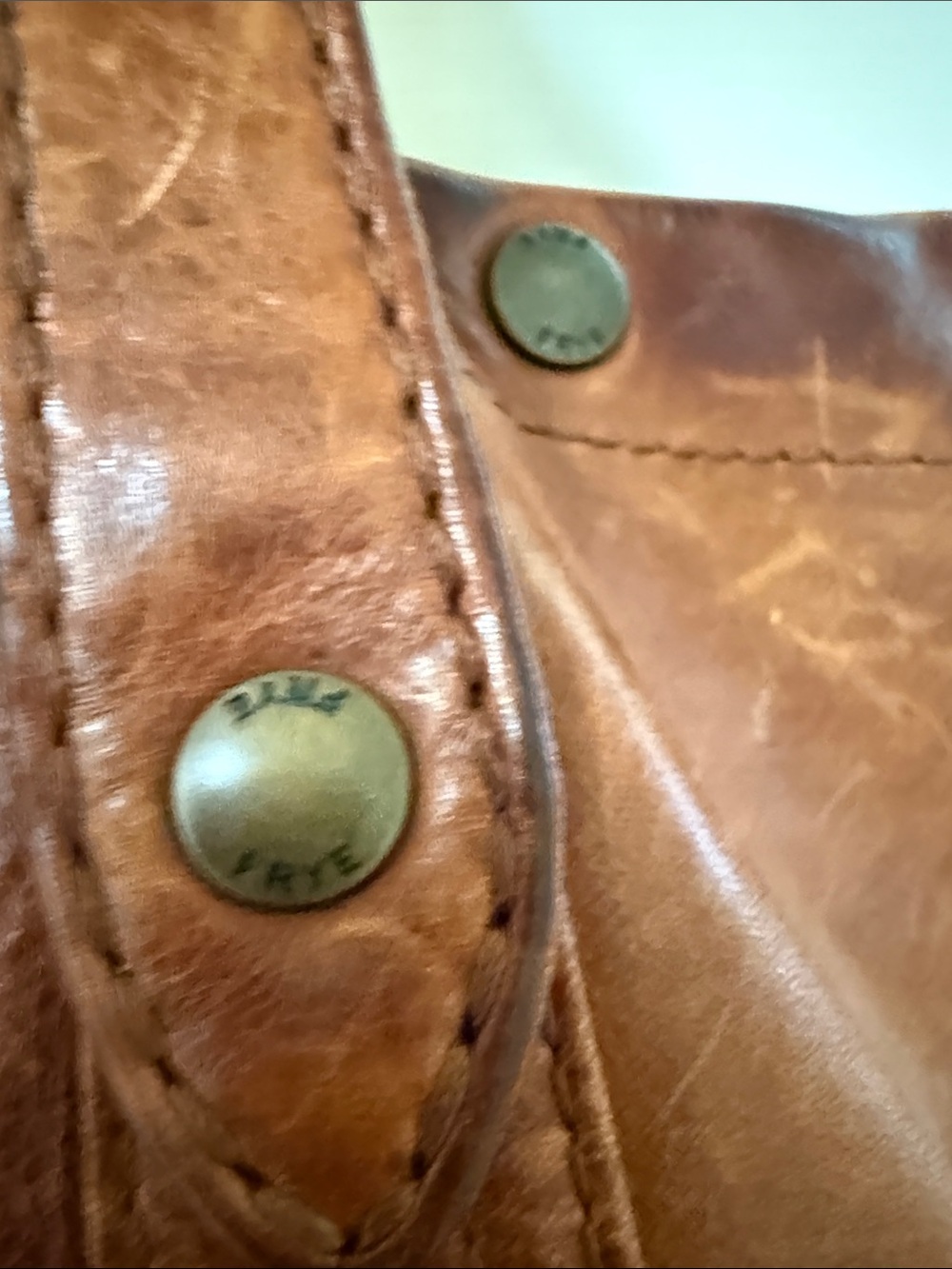 FRYE Large Melissa Leather Shoulder Oversized Tote Bag Cognac - Picture 3 of 8